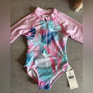 3/$10 Angel Season Tropical Pink and Blue Kids Rashguard